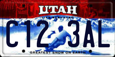 UT license plate C123AL