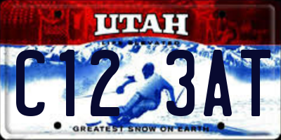 UT license plate C123AT