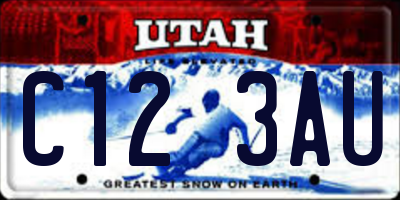UT license plate C123AU