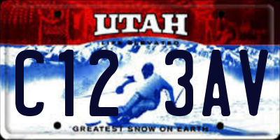 UT license plate C123AV