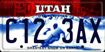 UT license plate C123AX