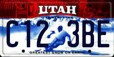UT license plate C123BE