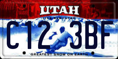 UT license plate C123BF