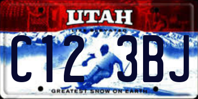 UT license plate C123BJ