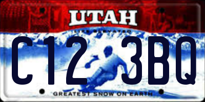 UT license plate C123BQ