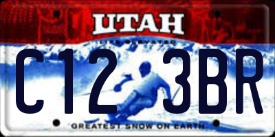 UT license plate C123BR