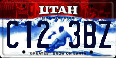 UT license plate C123BZ