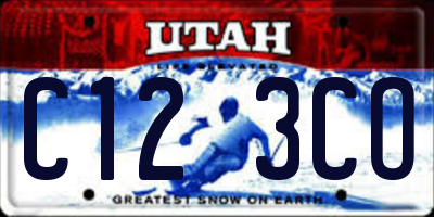 UT license plate C123CO