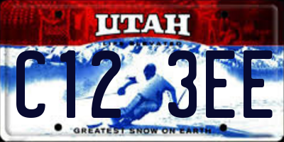 UT license plate C123EE