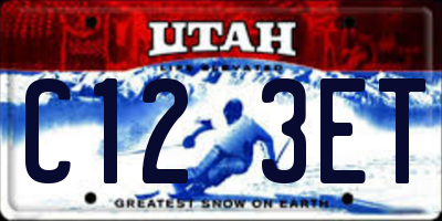 UT license plate C123ET