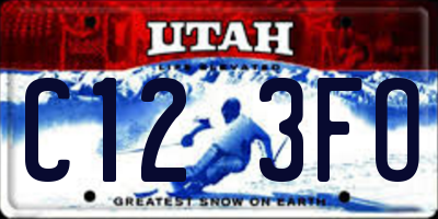 UT license plate C123FO