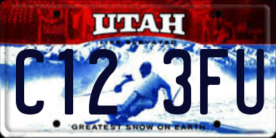 UT license plate C123FU