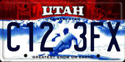 UT license plate C123FX