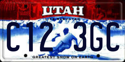 UT license plate C123GC