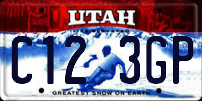 UT license plate C123GP