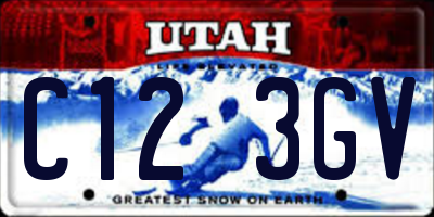 UT license plate C123GV