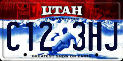 UT license plate C123HJ
