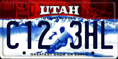UT license plate C123HL