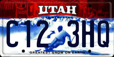 UT license plate C123HQ