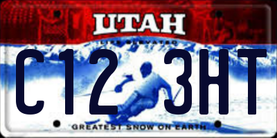 UT license plate C123HT