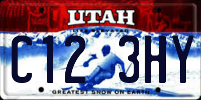 UT license plate C123HY