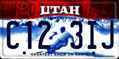 UT license plate C123IJ