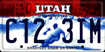 UT license plate C123IM