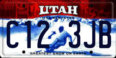UT license plate C123JB