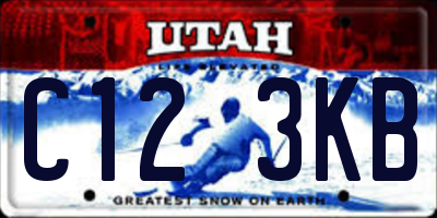 UT license plate C123KB