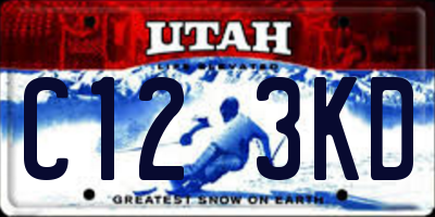 UT license plate C123KD