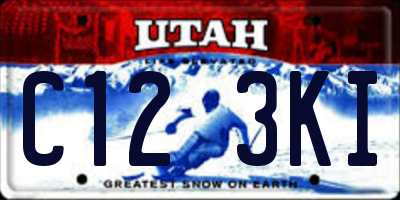 UT license plate C123KI
