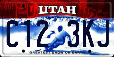UT license plate C123KJ