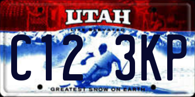 UT license plate C123KP