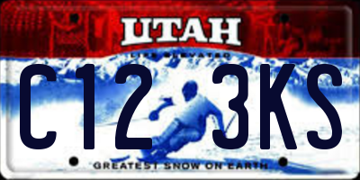 UT license plate C123KS