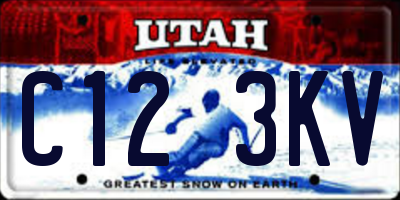 UT license plate C123KV