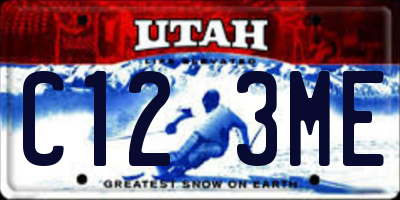 UT license plate C123ME