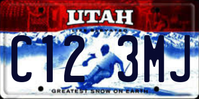 UT license plate C123MJ