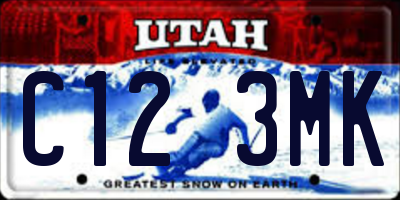 UT license plate C123MK