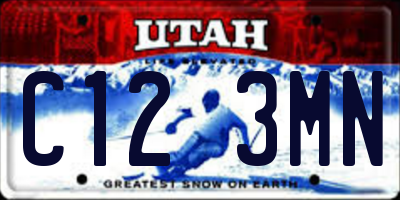 UT license plate C123MN