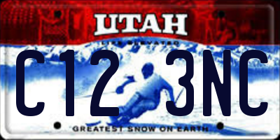 UT license plate C123NC