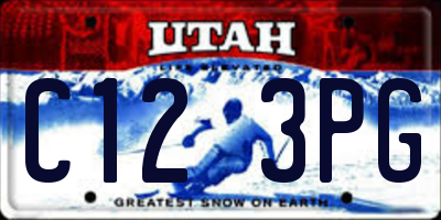 UT license plate C123PG