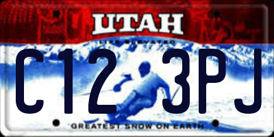 UT license plate C123PJ