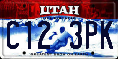 UT license plate C123PK