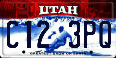 UT license plate C123PQ