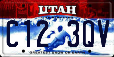 UT license plate C123QV