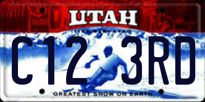 UT license plate C123RD