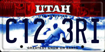 UT license plate C123RI