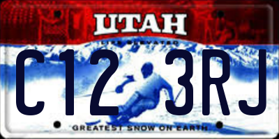 UT license plate C123RJ