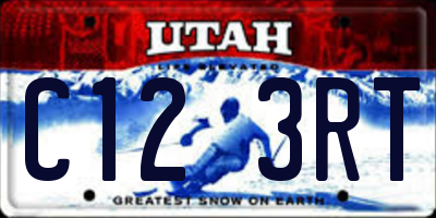 UT license plate C123RT