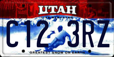 UT license plate C123RZ